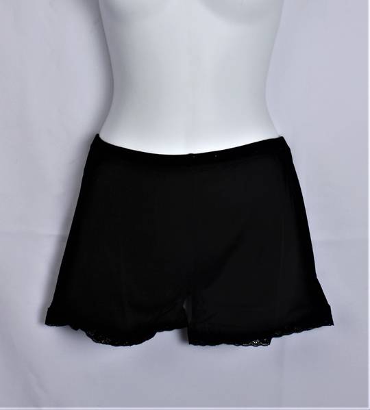 Silk French knickers with lace trim black Style:AL/SILK/9/BLK